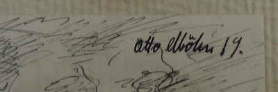 H�hne Otto Tuschfeder Zeichnung
