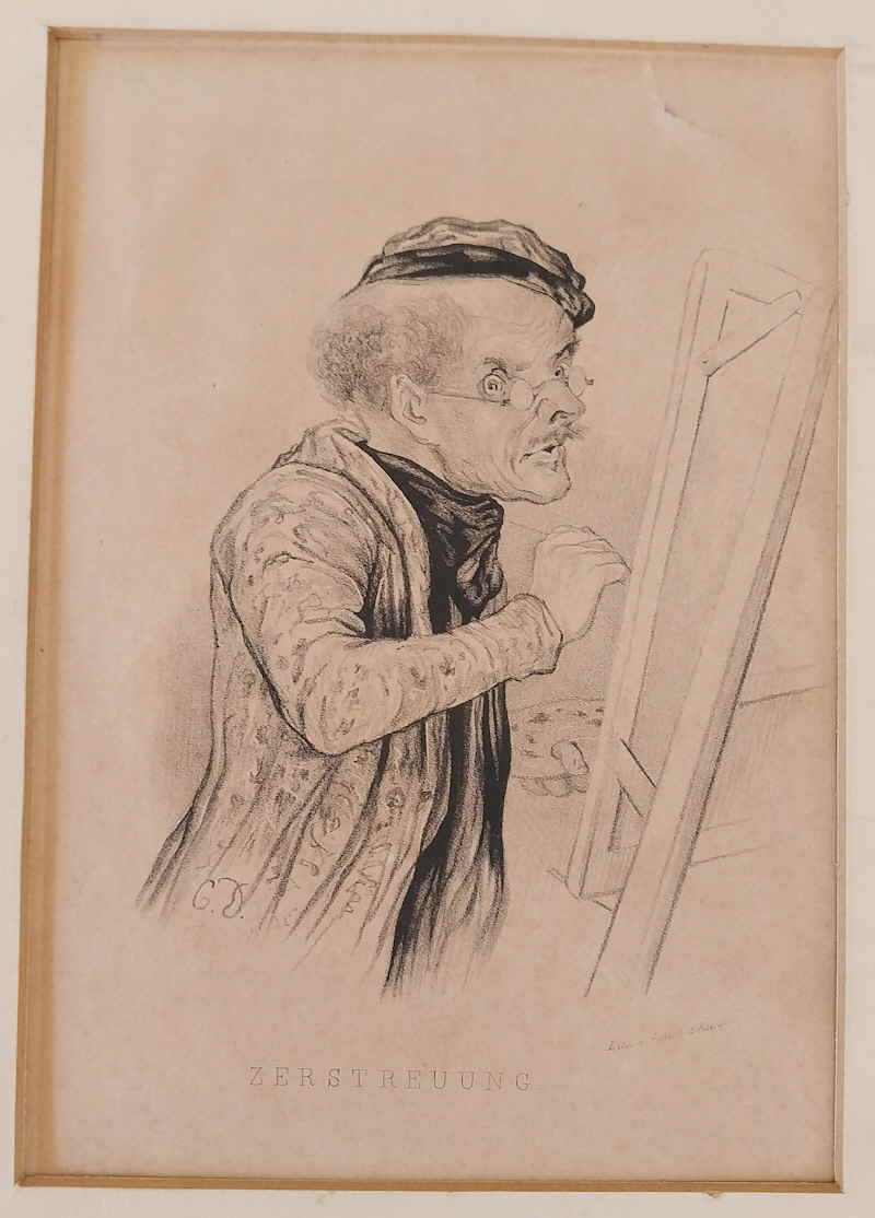 Honore Daumier Zersteuung Le Distrait  2x