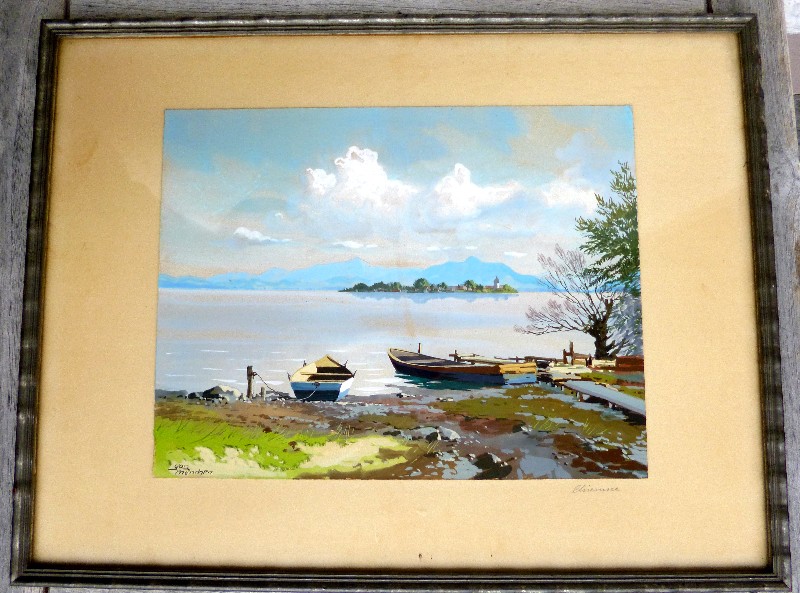Josef S�ssmeier Chiemsee Aquarell 245x