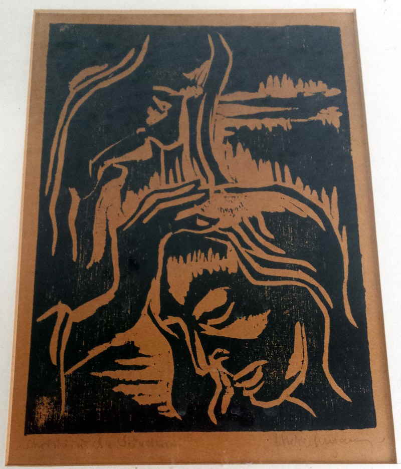 Christus und die Snderin Holzschnitt 110453x