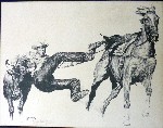 Heidner Lithografie Cowboy 10183d