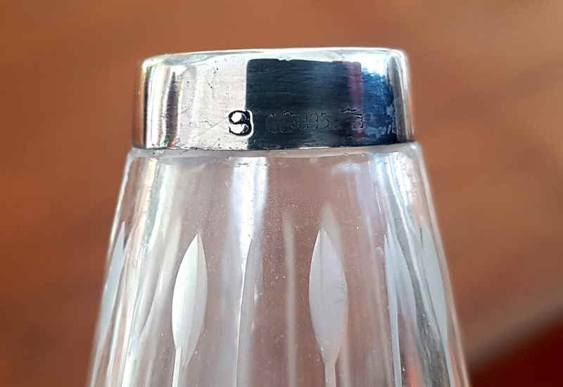 Glasvasen Silbermontierung 28x