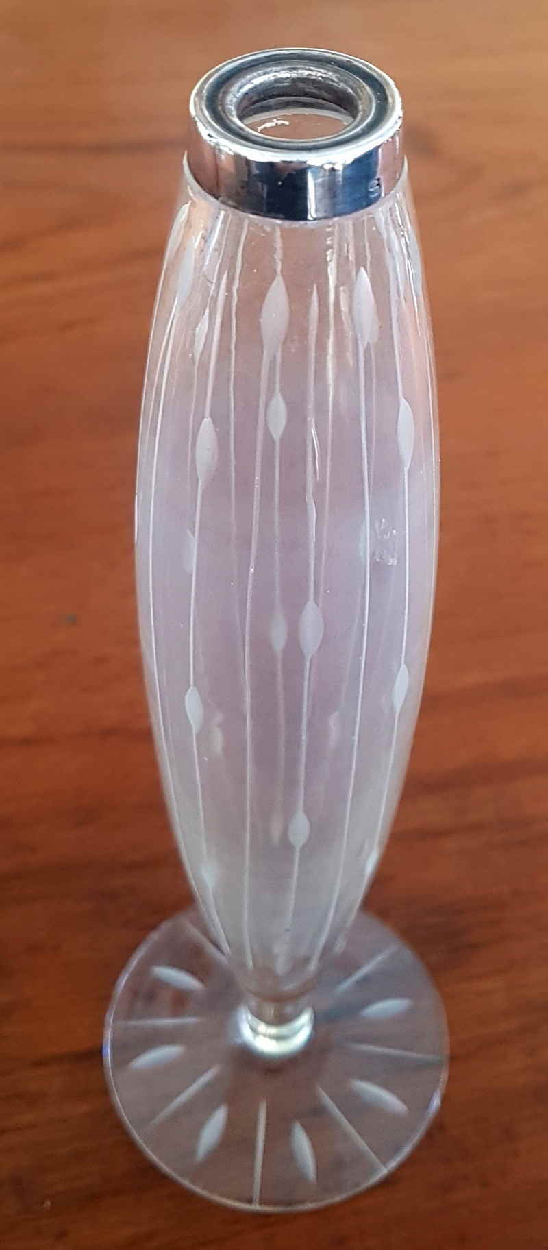 Glasvasen Silbermontierung 34x