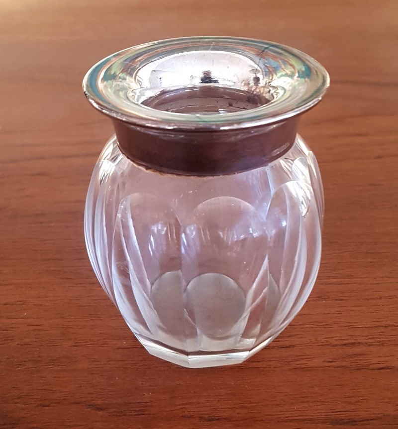 Glasvasen Silbermontierung 48x