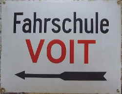 Emailleschild Fahrschule Voit 1d