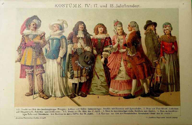 Lithografie Brockhaus Kostme _114358x