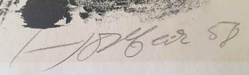 Horlbeck G�nter Lithographie Lesendes Kind 53x1