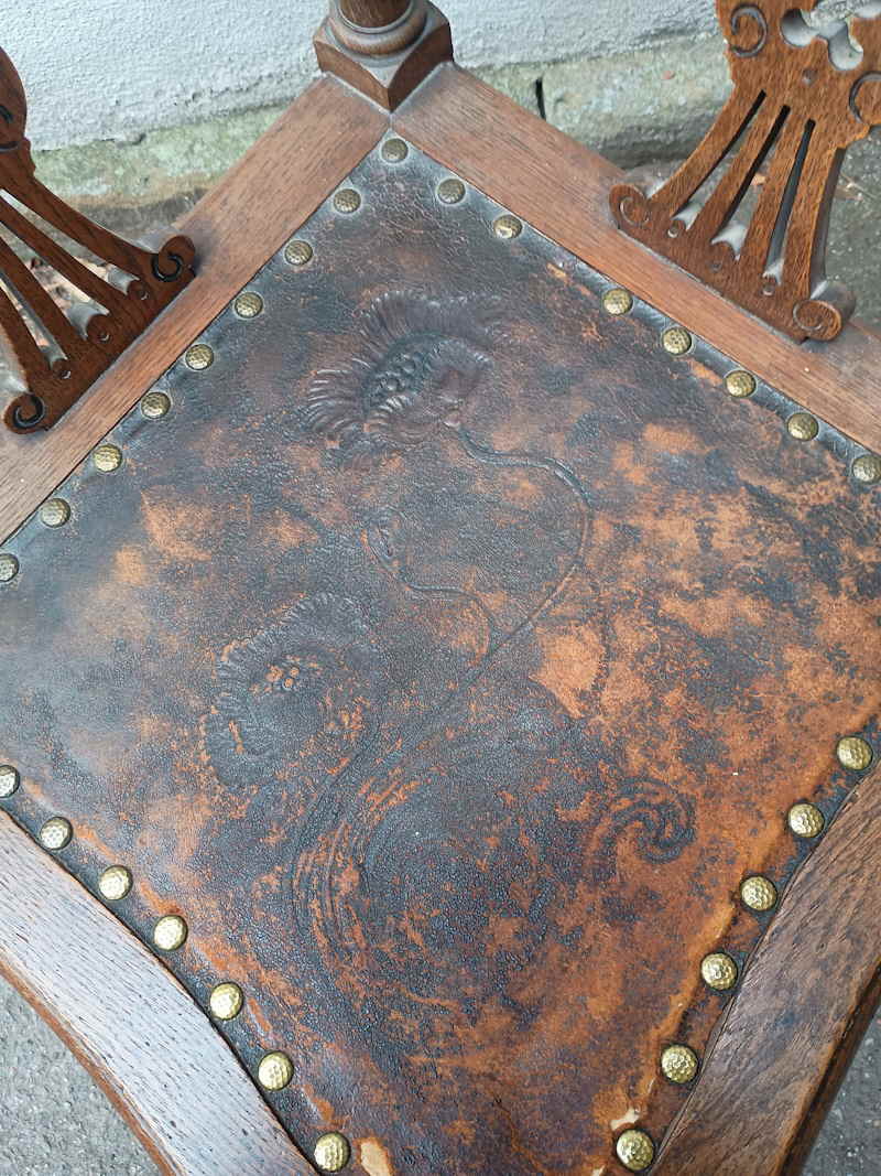 Eckstuhl Schreibtischstuhl Gr�nderzeit Jugendstil 046755x
