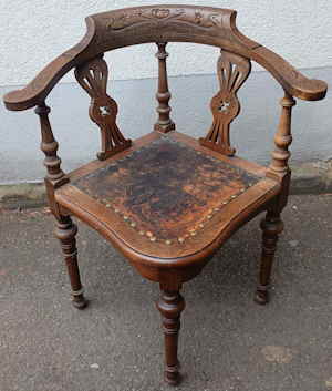 Eckstuhl Schreibtischstuhl Gr�nderzeit Jugendstil 050660d