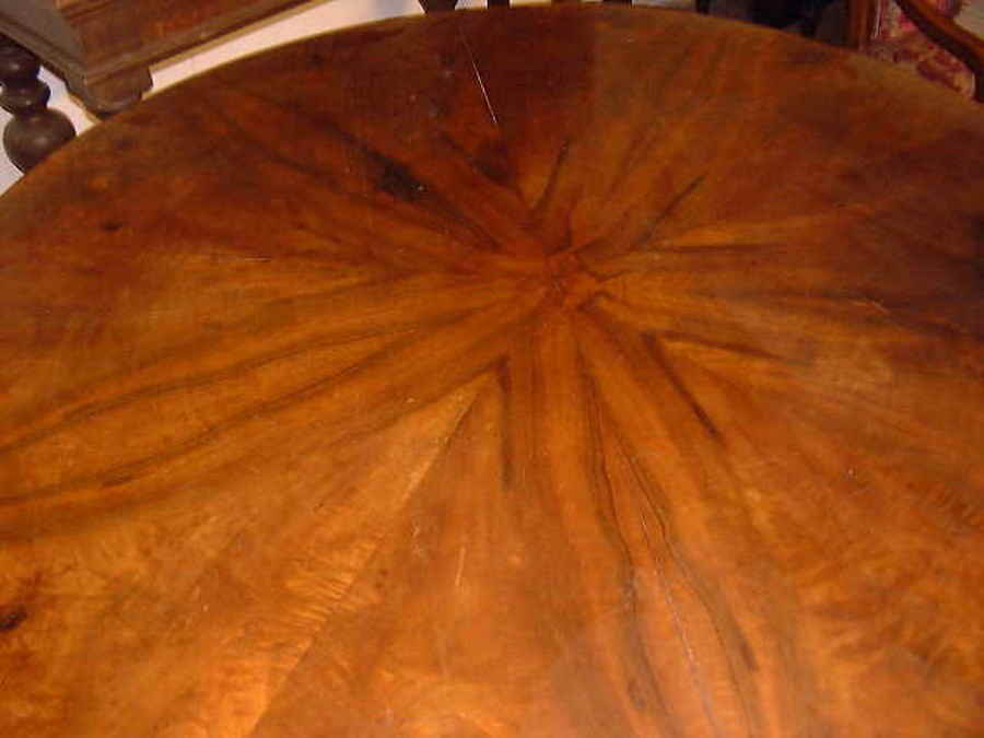 Biedermeier Tisch Rund Nussbaum 1x