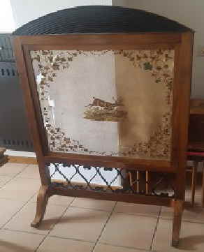 Kaminschirm Biedermeier Nussbaum 28d Kaminschirm Biedermeier Nussbaum 28d