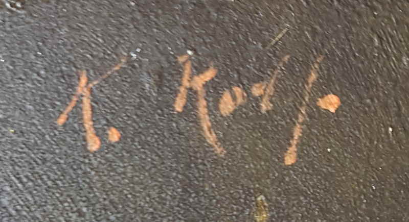 Kolozsvary Lajos  Zeitungsleser �lgem�lde 32x