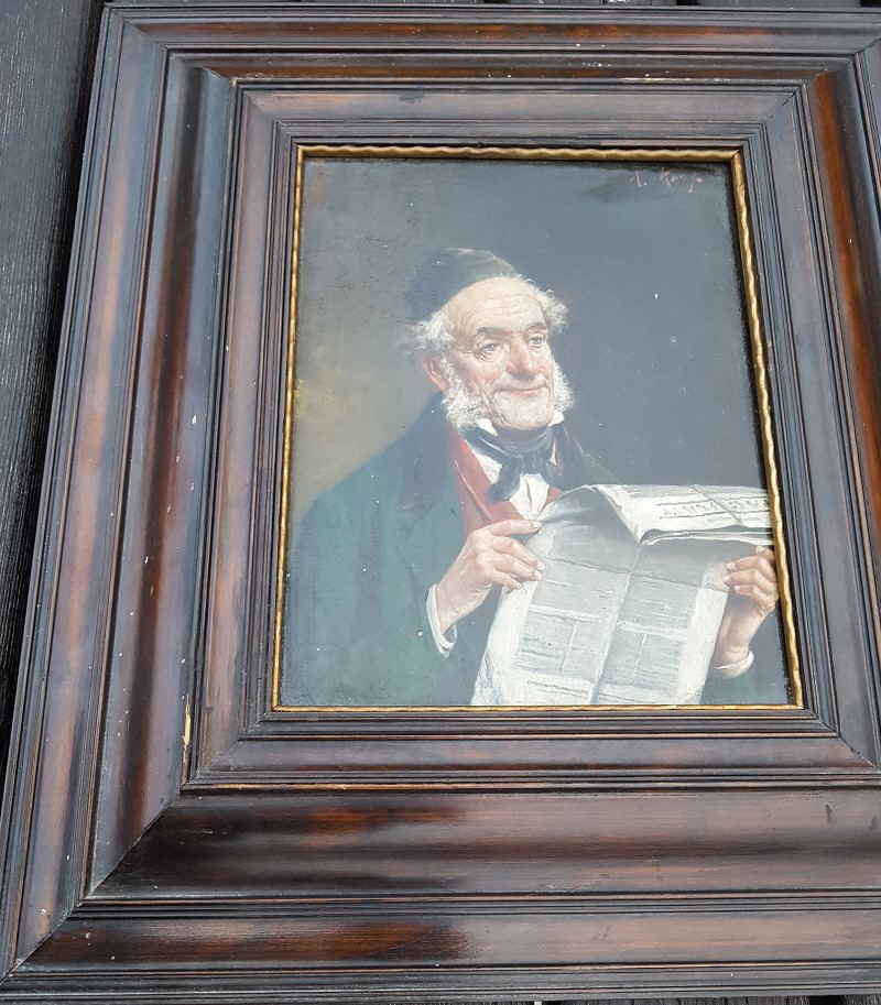 Kolozsvary Lajos  Zeitungsleser �lgem�lde 99x