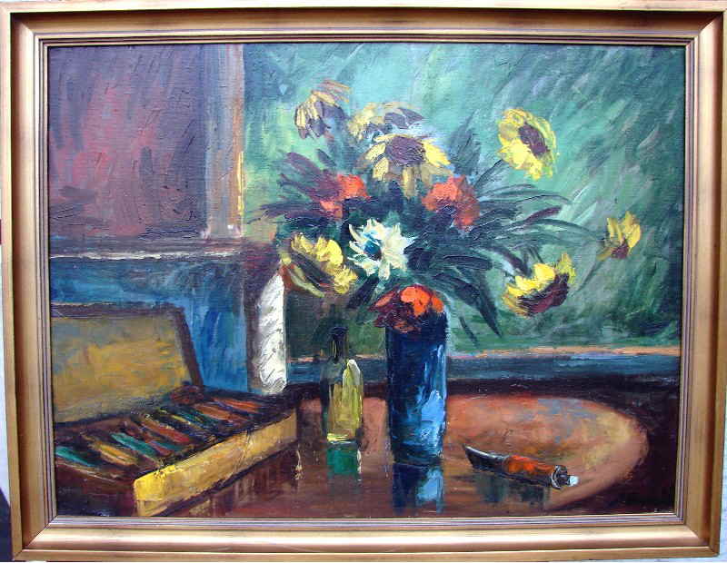 Nowak Hans Blumenstilleben Malerutensilien 7458x