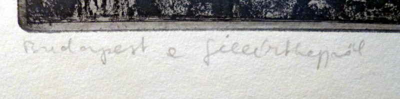 Stettner Bela Radierung Budapest 7x