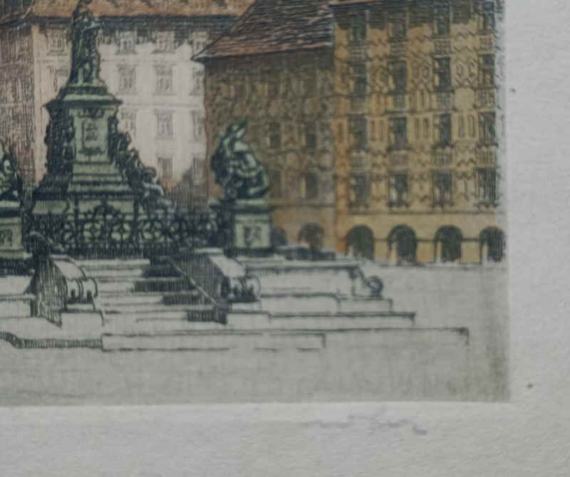 12 Graz Hauptplatz Erzherzog-Johann-Brunnen und Uhrturm am Schlossberg M.Hofer 604053x