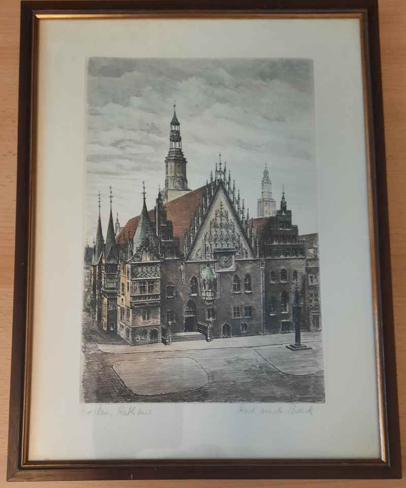 Breslau Rathaus Radierung 801x