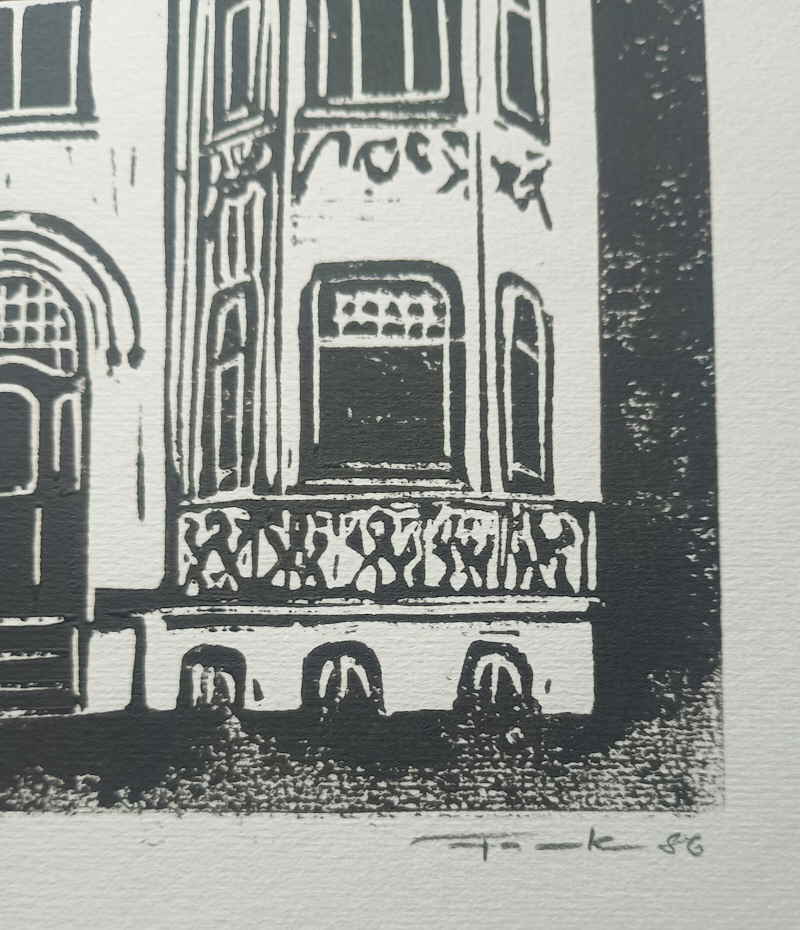 Bremen Haus Caesar Linolschnitt 625729x