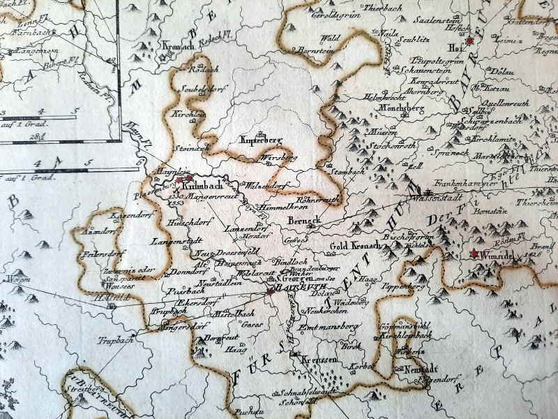 Frstenthum Bayreuth oder Kulmbach Kupferstich 852x