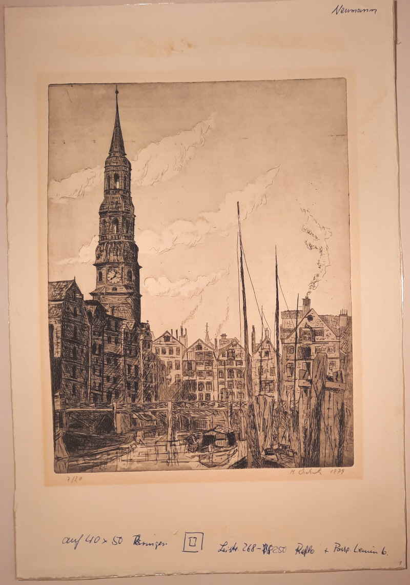 Hamburg Sankt Katharinenkirche Katharinenfleet Radierung 4318x