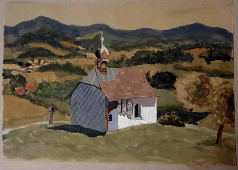 Weienstein bei Regen Gouache 359x