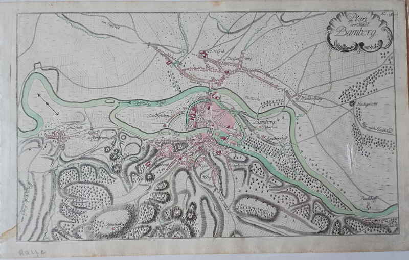 Plan der Stadt Bamberg Gabriel Nicolaus Raspe 1760 911761x