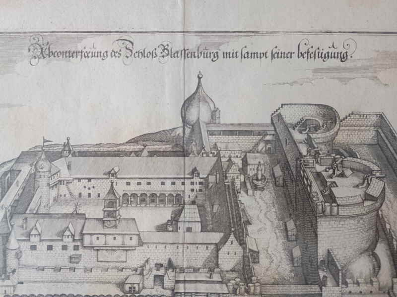 96 Abconterfeeung des Schlo Blassenburg mit sampt seiner befestigung Kupferstich Merian 201397x