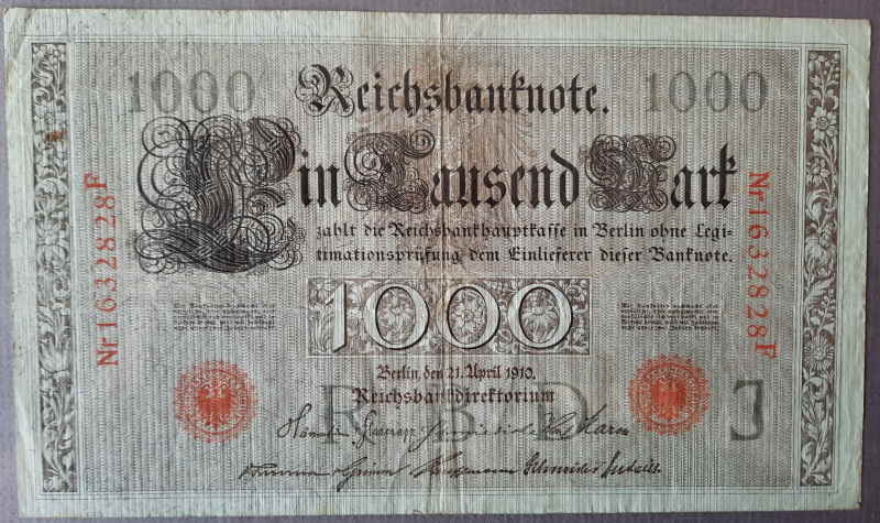 Deutschland 1000 Mark Geldschein 2003x
