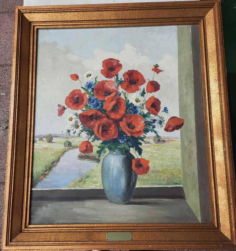 Fiebinger Albert Gemälde Mohnblumen 10x
