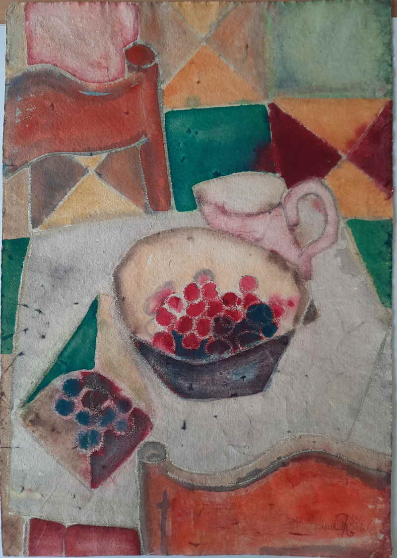 FRITZ SCHULZ - RSTEL Aquarell 133x
