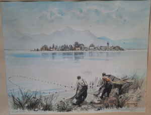 Willy Weber Lithographie Chiemsee 919d