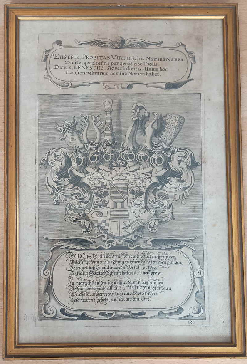 Kupferstich Eusebia Probitas Virtus Lutherbibel 17 Jahrhundert 164703861x
