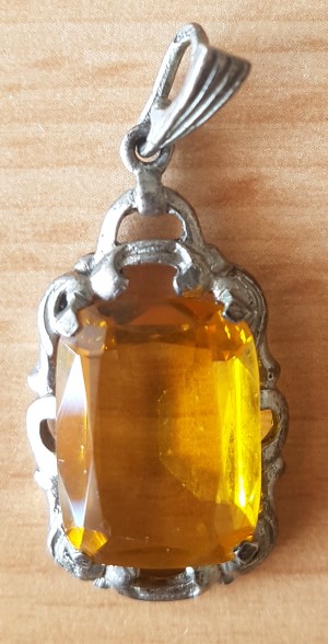 1 Anhänger Silber gelber Stein Citrin 34d 1 Anhänger Silber gelber Stein Citrin 34d