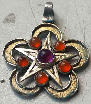 107 Anhänger Pentagramm Silber Steine 625528d 107 Anhänger Pentagramm Silber Steine 625528d