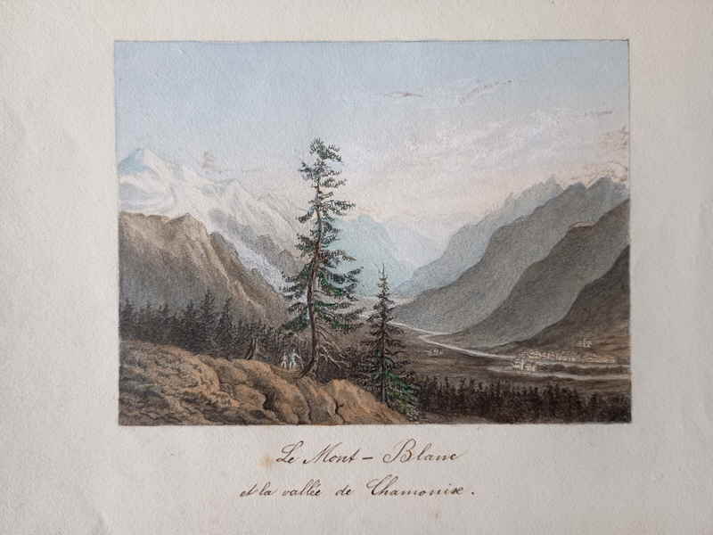 Louis Albert Guislain d Albe Aquarell Mont Blanc  259703x
