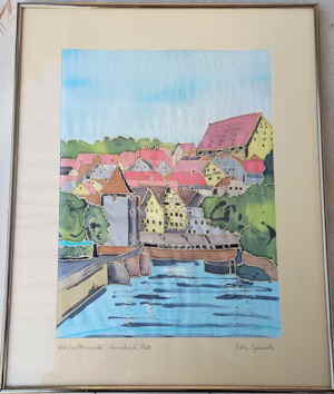 Edda Spinola Wolff Aquarell auf Seide 858428d Edda Spinola Wolff Aquarell auf Seide 858428d