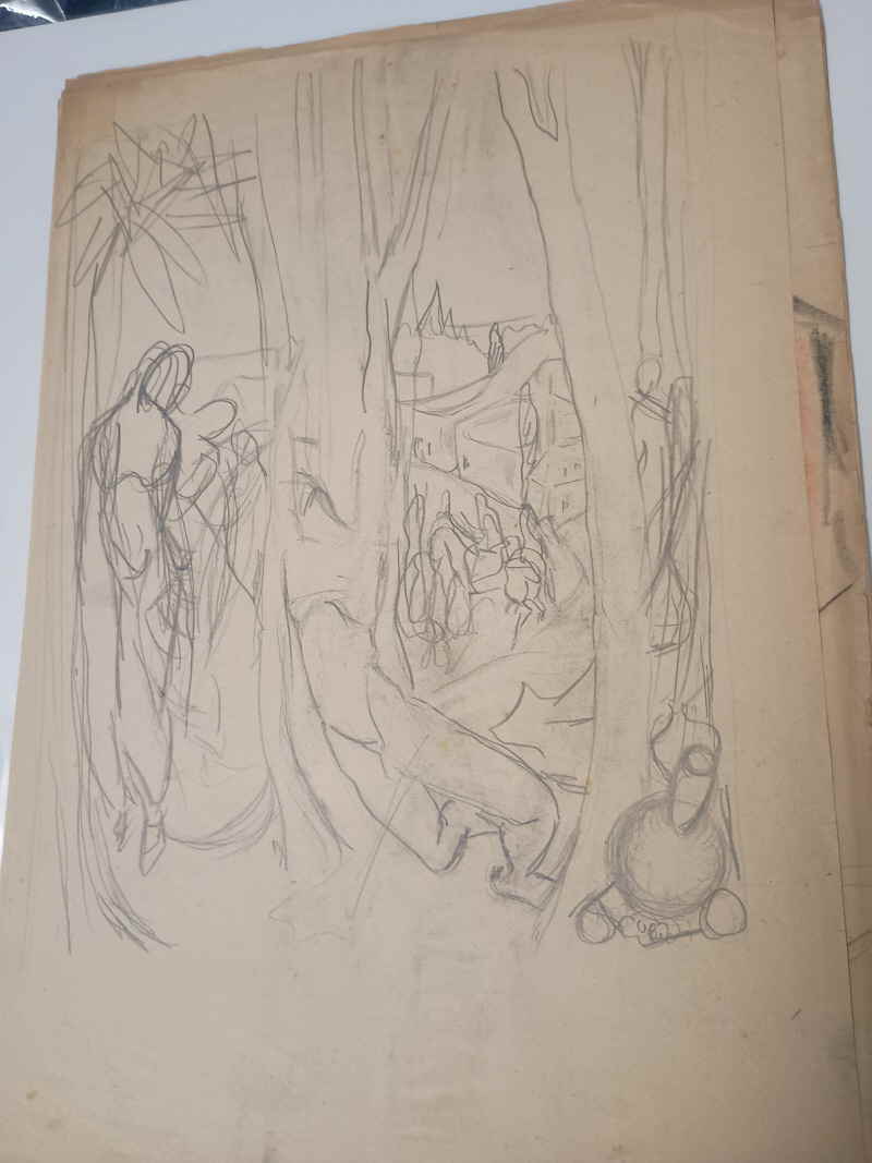 Unleserlich Zeichnung Bleistift Kohle 103963x