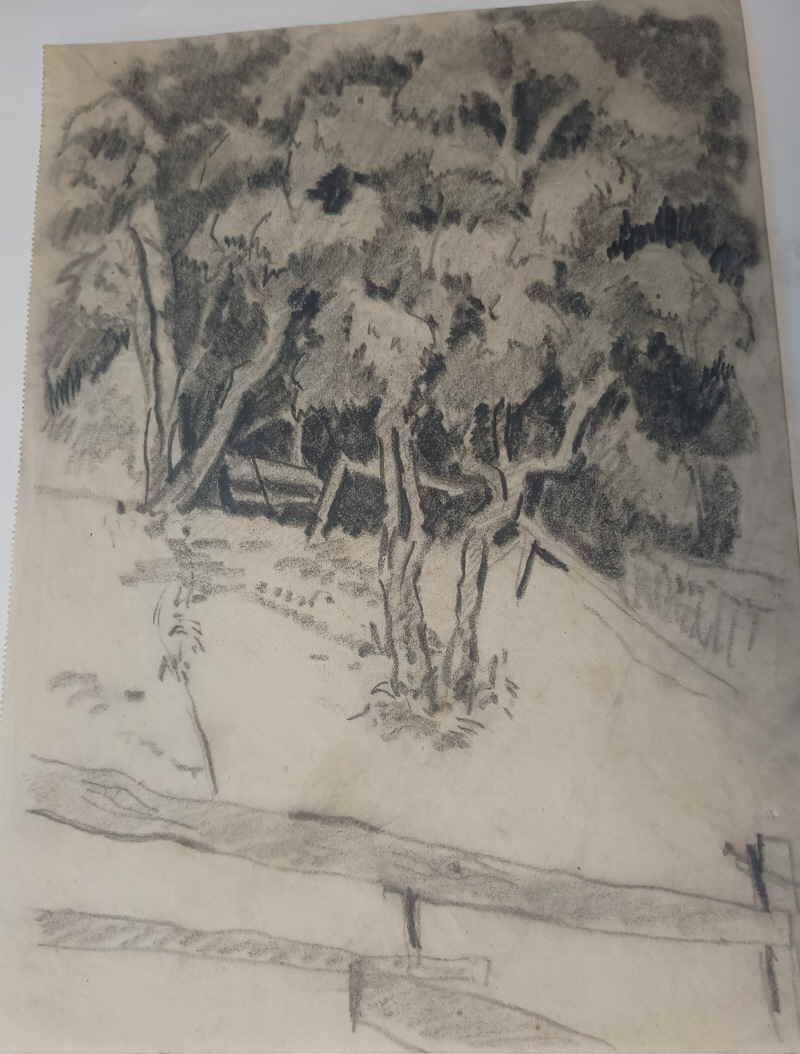 Unleserlich Zeichnung Bleistift Kohle 135314x