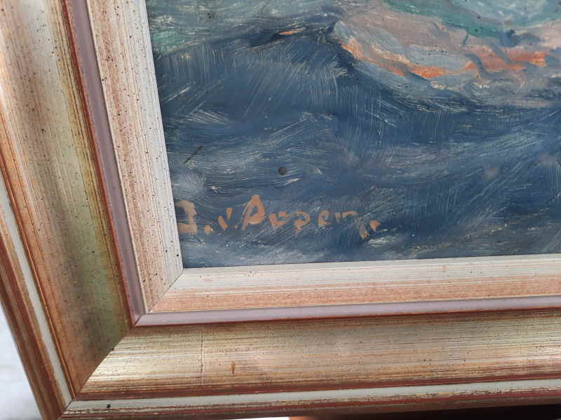 Segler auf Hoher See Gemälde J.von Dopen 151x