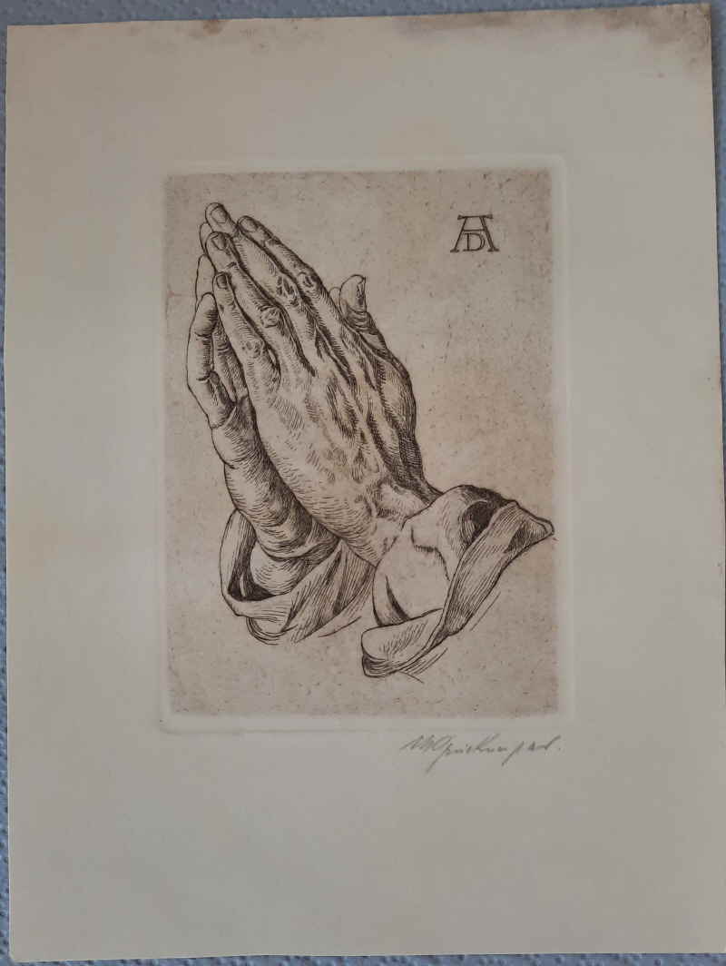 Betende Hände Radierung Dürer Albrecht 252x