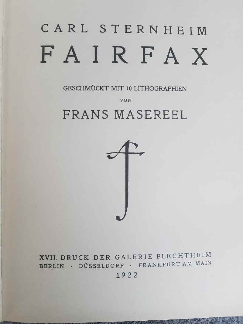 Masereel Buch FairFax 21x