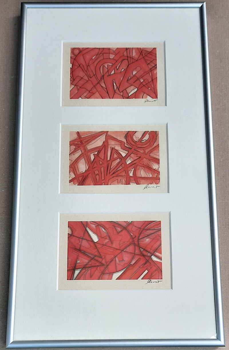 Peter Osswald Radierung Rot 38x Peter Osswald Radierung Rot 38x