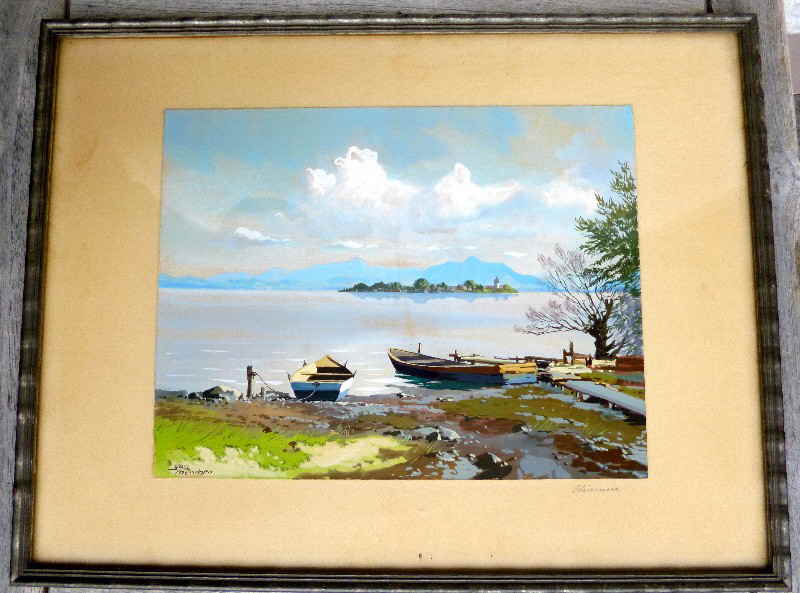 Josef Sssmeier Chiemsee Aquarell 245x