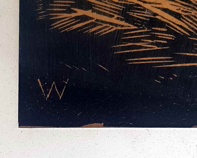 Holzschnitt Monogramm W  15x