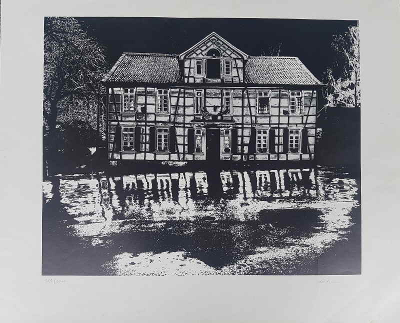Lithographie  DDR Häuser 07x