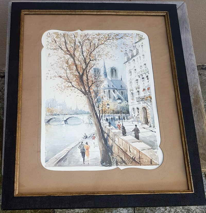 Siebdruck Aquarell  Notre Dame 09x