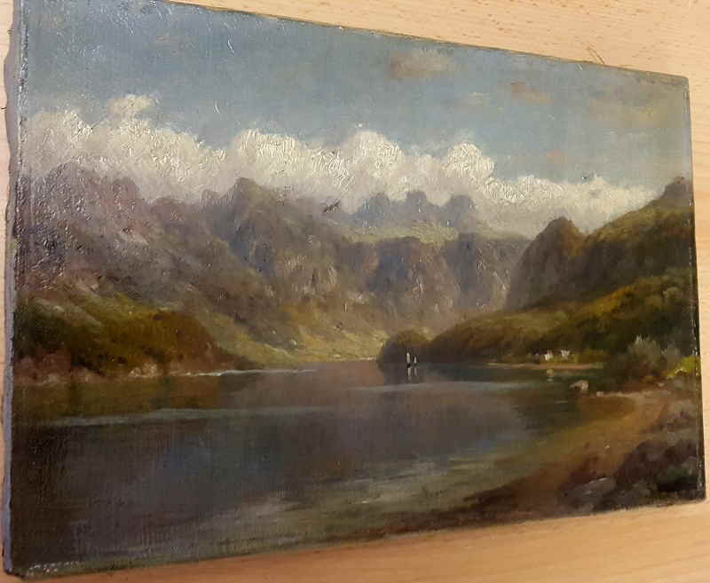 Ölgemälde Gebirgssee 45x