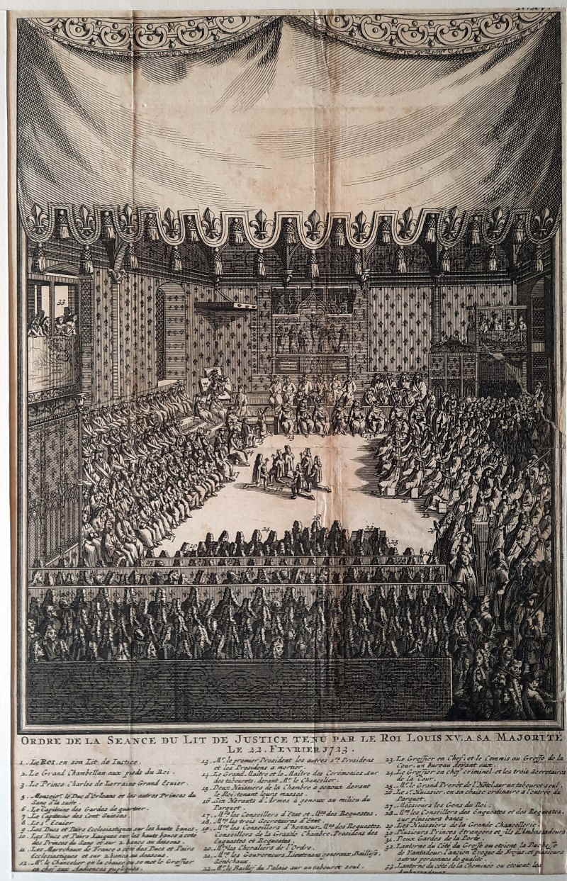Ordre de la séance du lit de justice tenu par le Roi Louis XV 11x