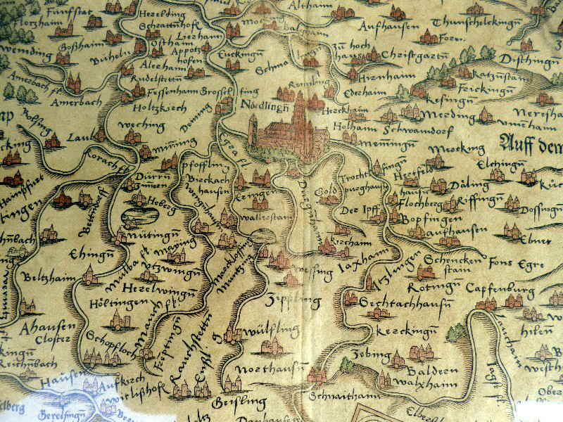 Nördlingen Holzschnitt Cosmographei Sebastian Münster 20478x